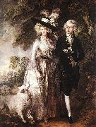 unknow artist Mr and Mrs William Hallett oil painting on canvas